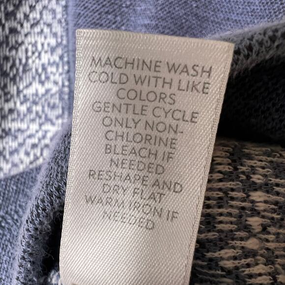 J Jill Pullover Womens Size Large Blue & White Marled Colorblock Cowl Neck - Picture 15 of 16